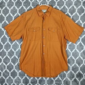 Banana Republic Safari Travel Shirt Men Large Short Sleeve Linen Cotton